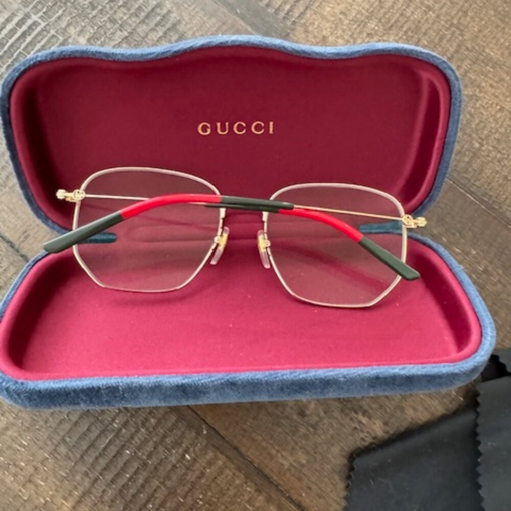 Gucci Glasses Gold / Black NEW - Picture 9 of 12